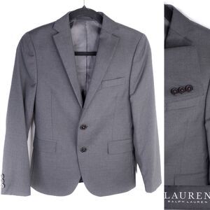 Lauren Ralph Lauren Boys Sports Coat Jacket Micro Check Gray 12R